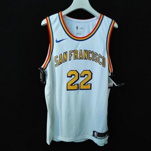 Warriors retro jersey 22 Wiggins white player version